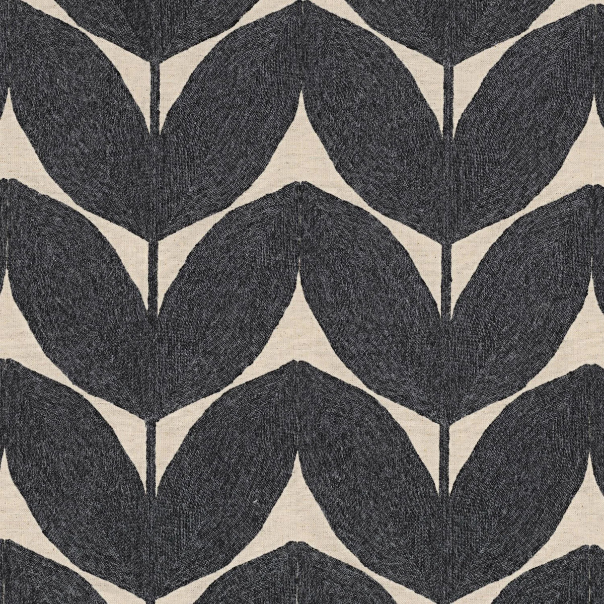 Casamance Herbes Folles fabric — Anthracite