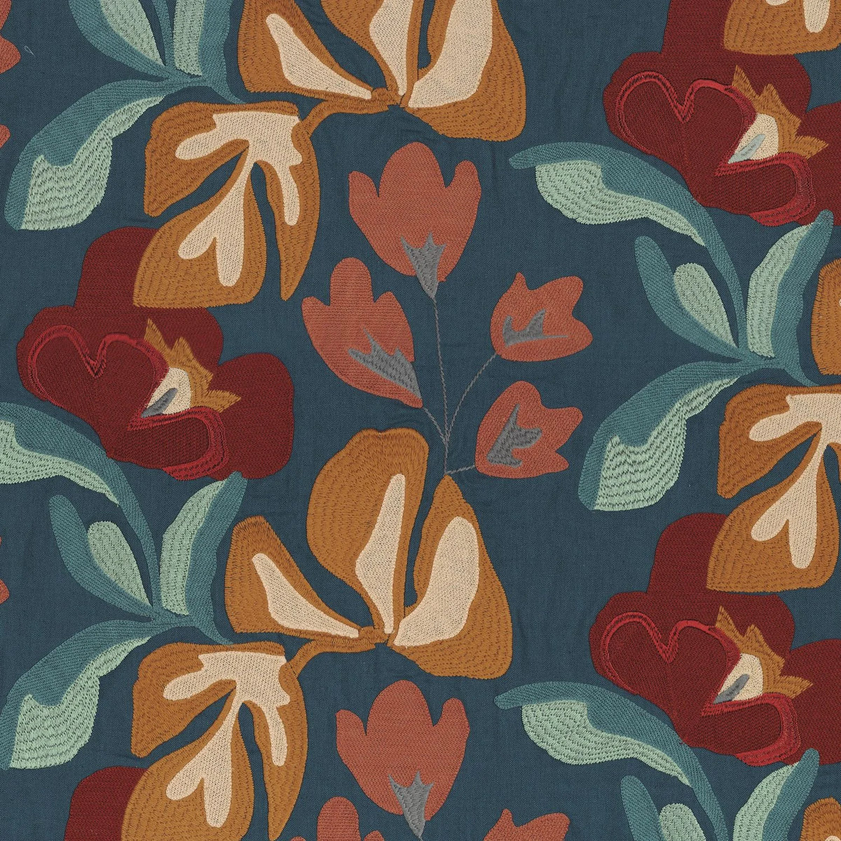 Casamance Ayana fabric — Celadon Grenat