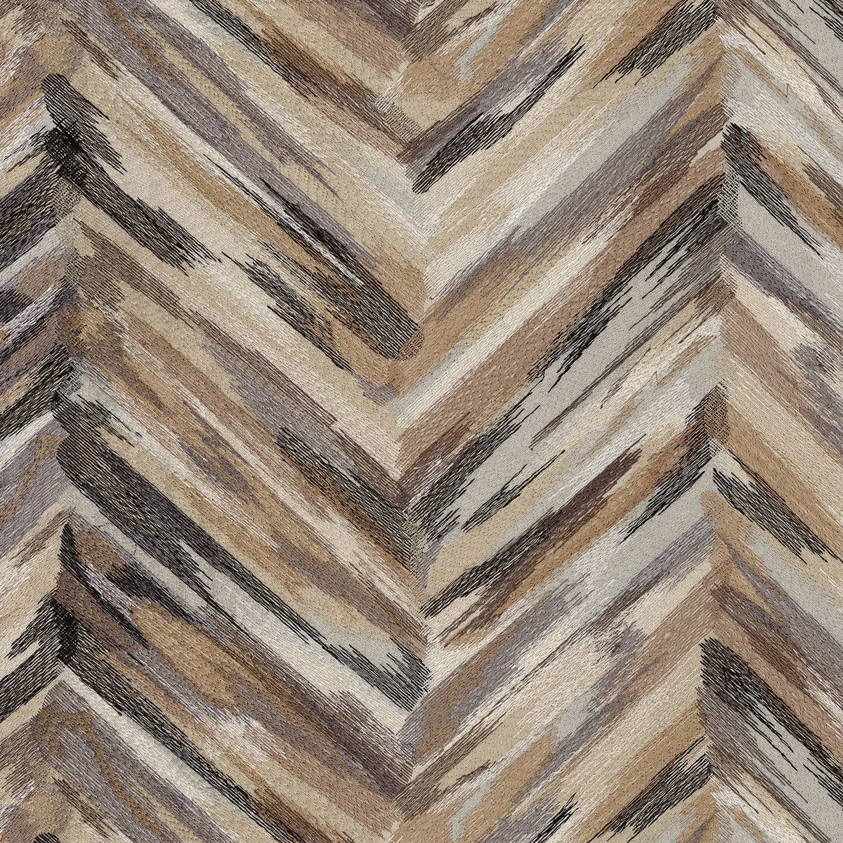 Casamance Petrouchka fabric — Praline / Noir De Lune
