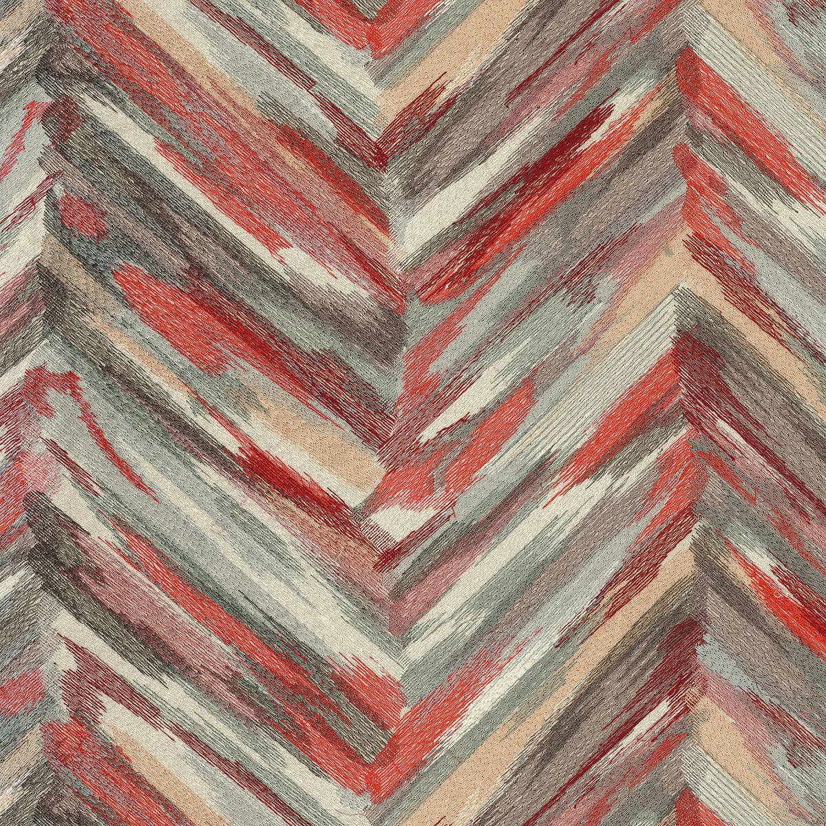 Casamance Petrouchka fabric — Carmin / Corail