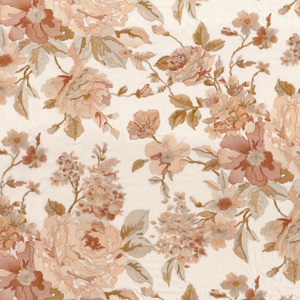 Casamance Marlowe fabric — Praline / Orange Poudree