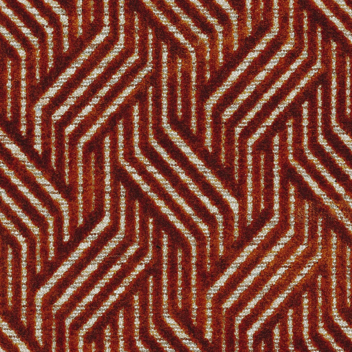 Casamance Palisse fabric — Orange Brulee