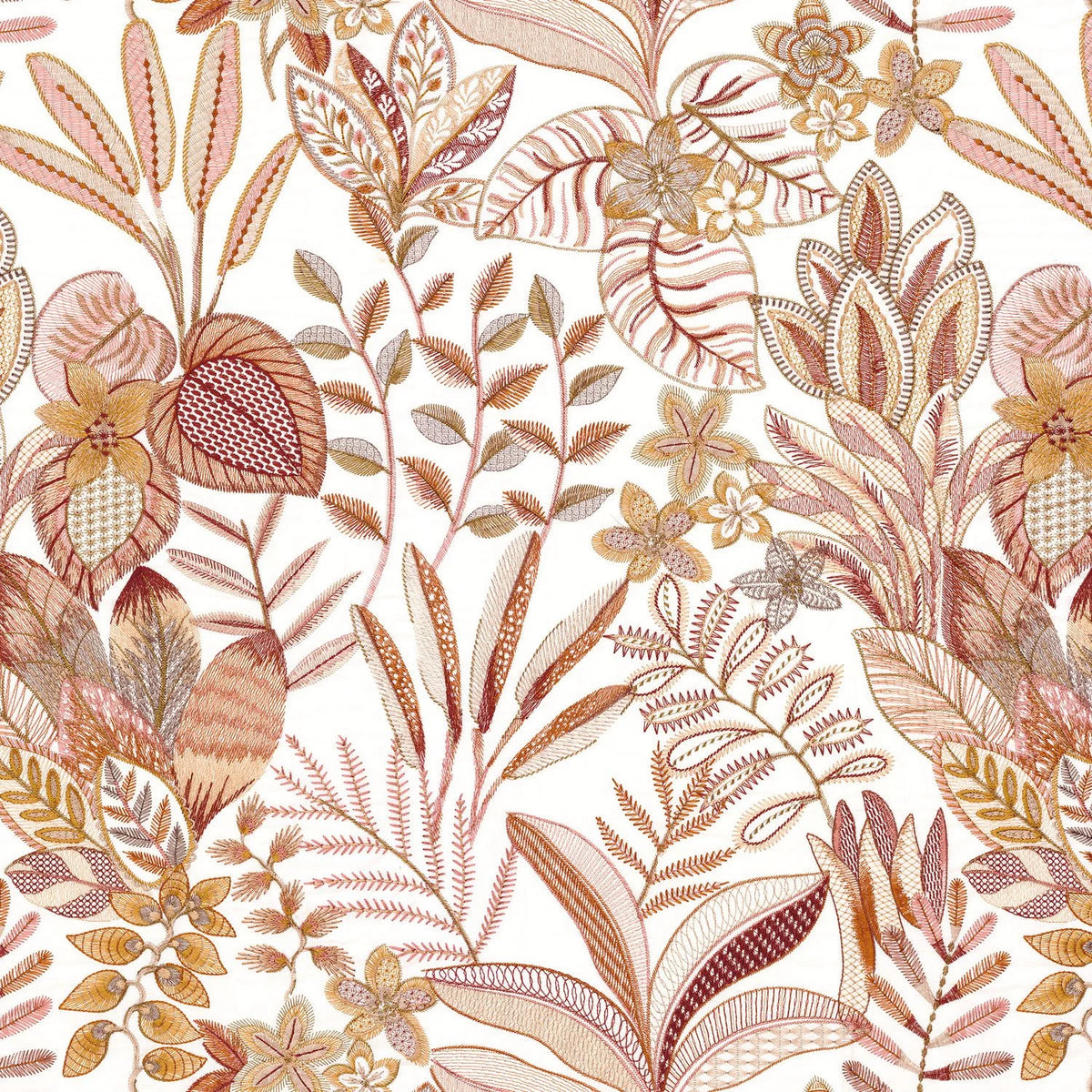 Casamance Tereshchenko fabric — Rose Blush / Mordore