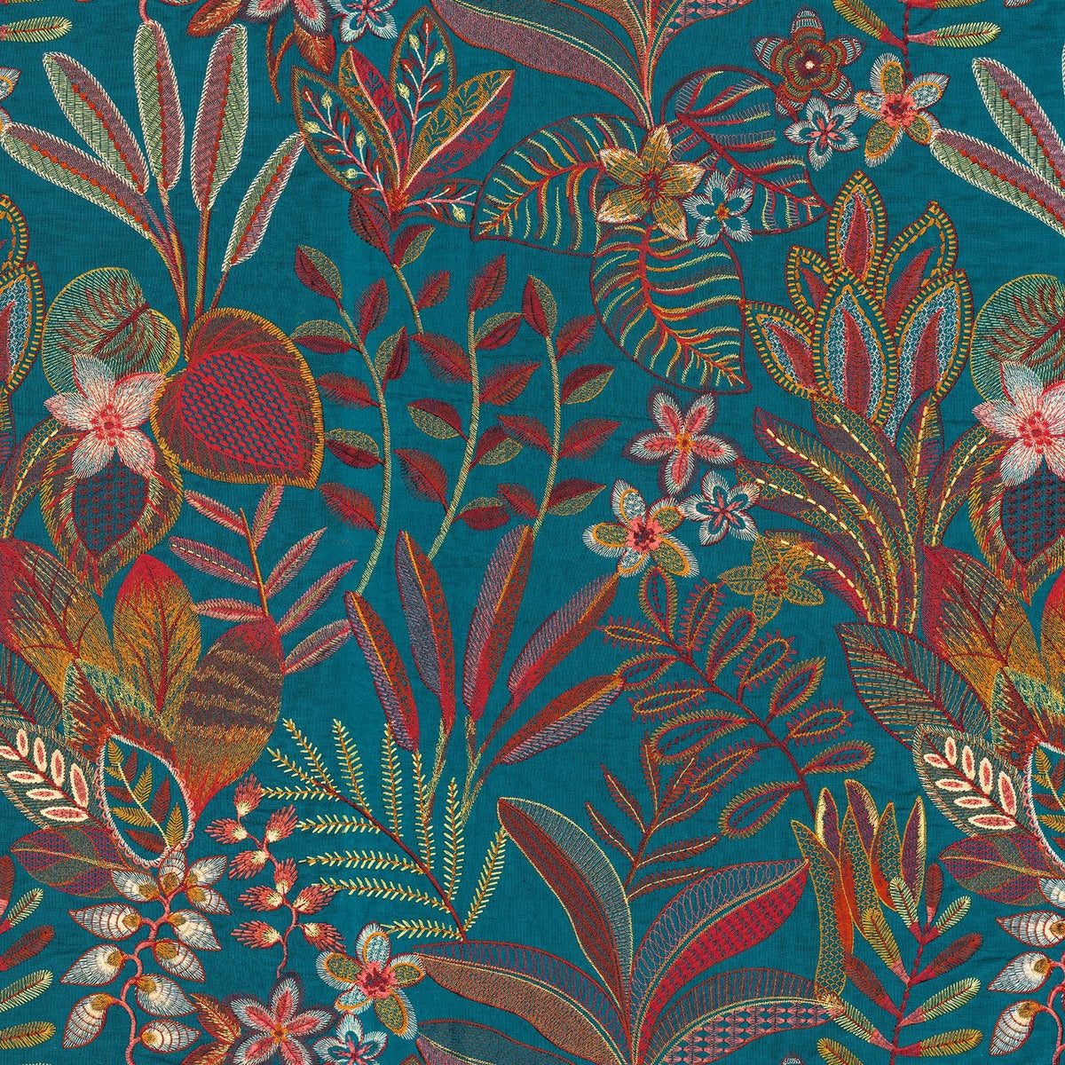 Casamance Tereshchenko fabric — Bleu Topaze / Multico