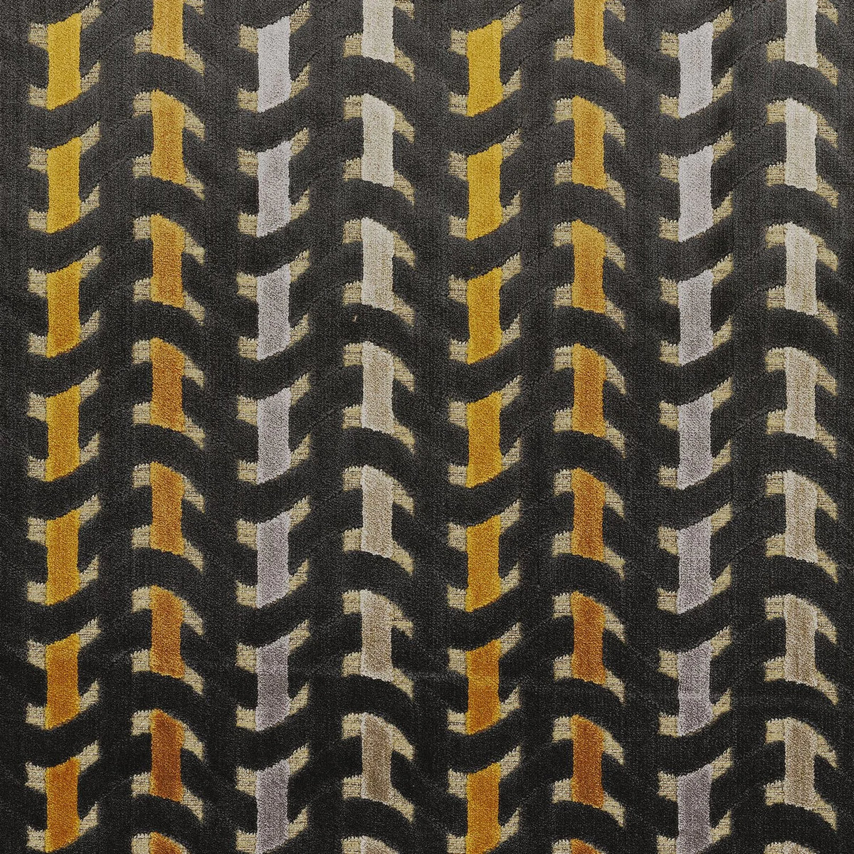 Casamance Kappa fabric — Noir De Lune / Mordore