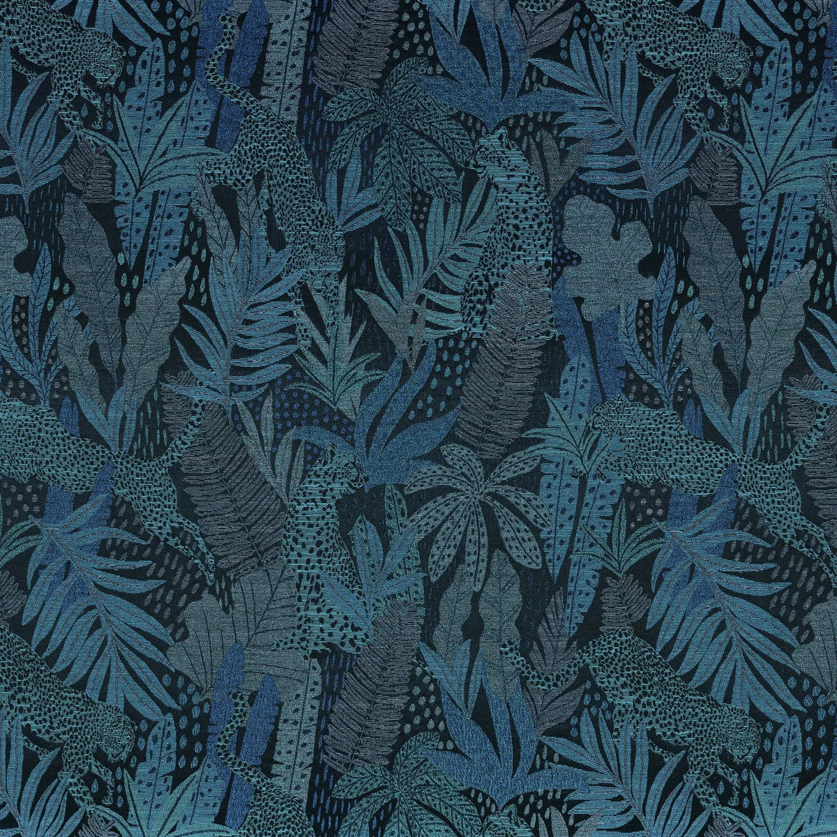 Casamance Panthere fabric — Bleu Topaze