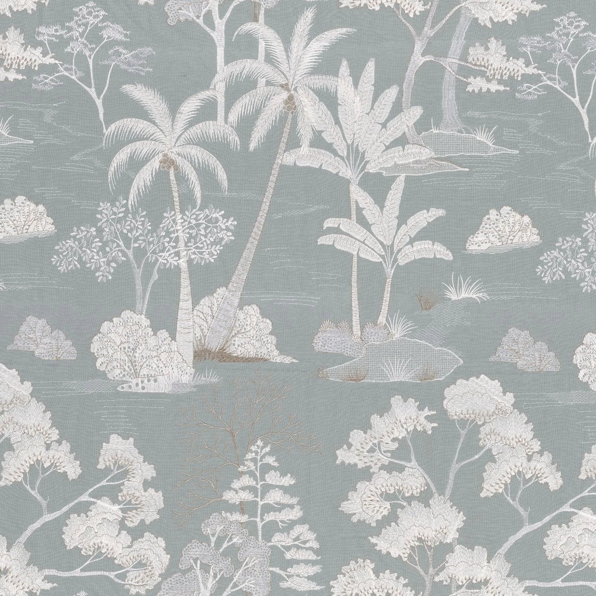 Casamance Larimar fabric — Bleu Celadon