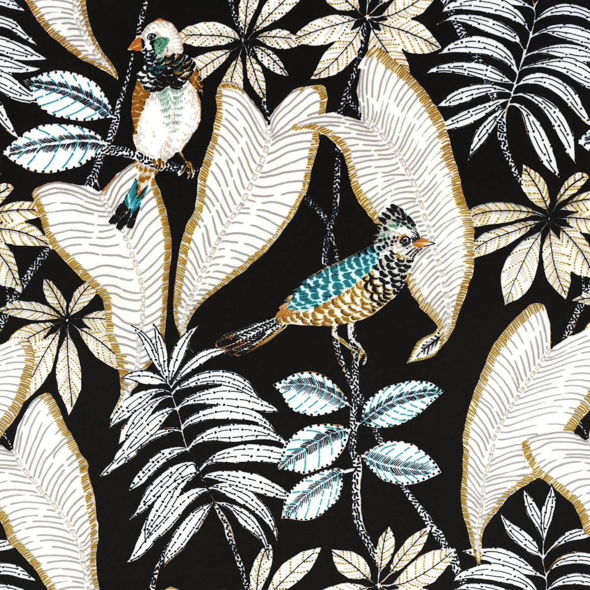 Casamance Grand Duc FR fabric — Noir De Lune