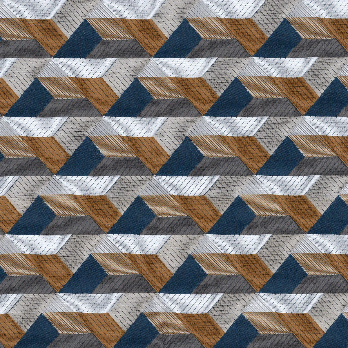 Casamance Ragtime fabric — Marine / Mordore