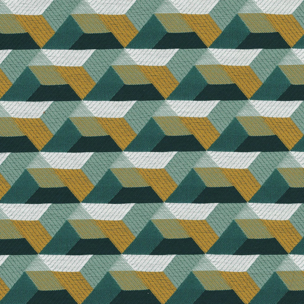 Casamance Ragtime fabric — Caraïbe / Vert Anglais