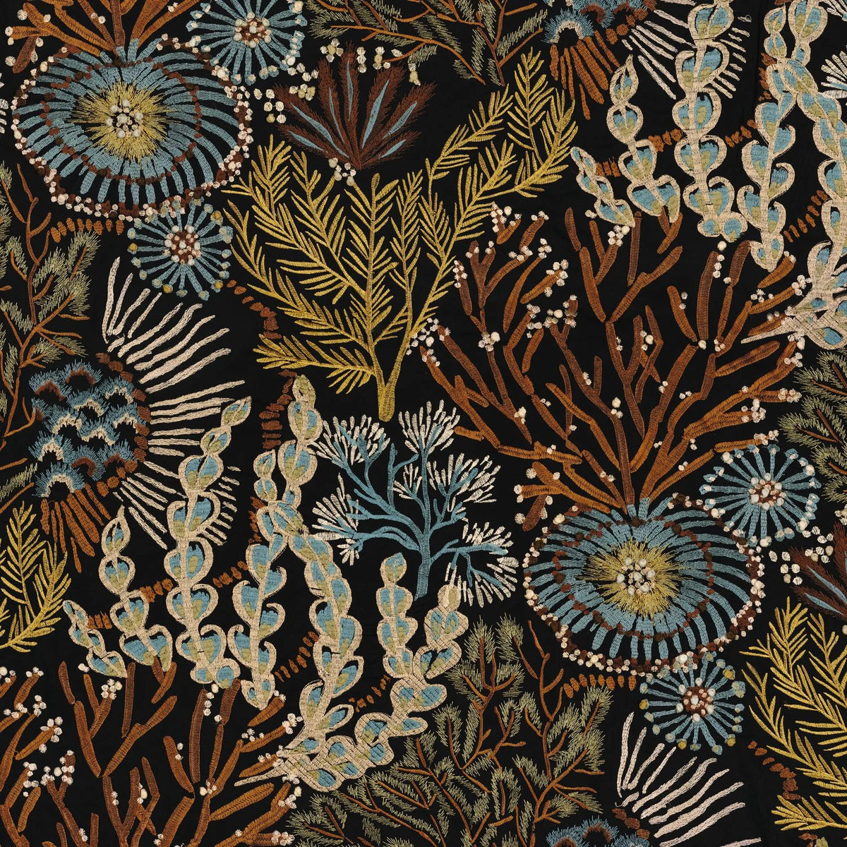 Casamance Moana fabric — Bleu Baltique Kaki