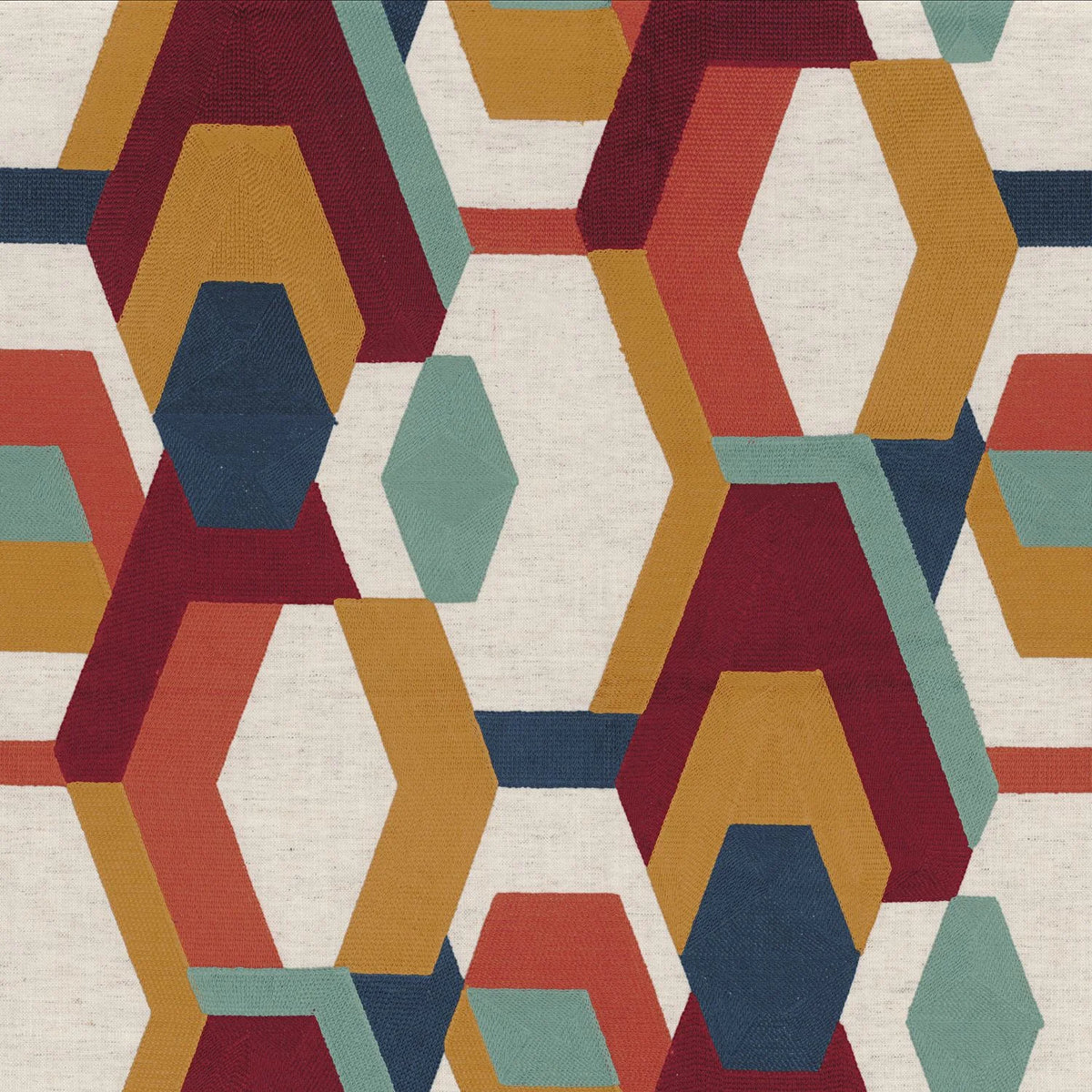 Casamance Decoupage fabric — Bordeaux Bleu