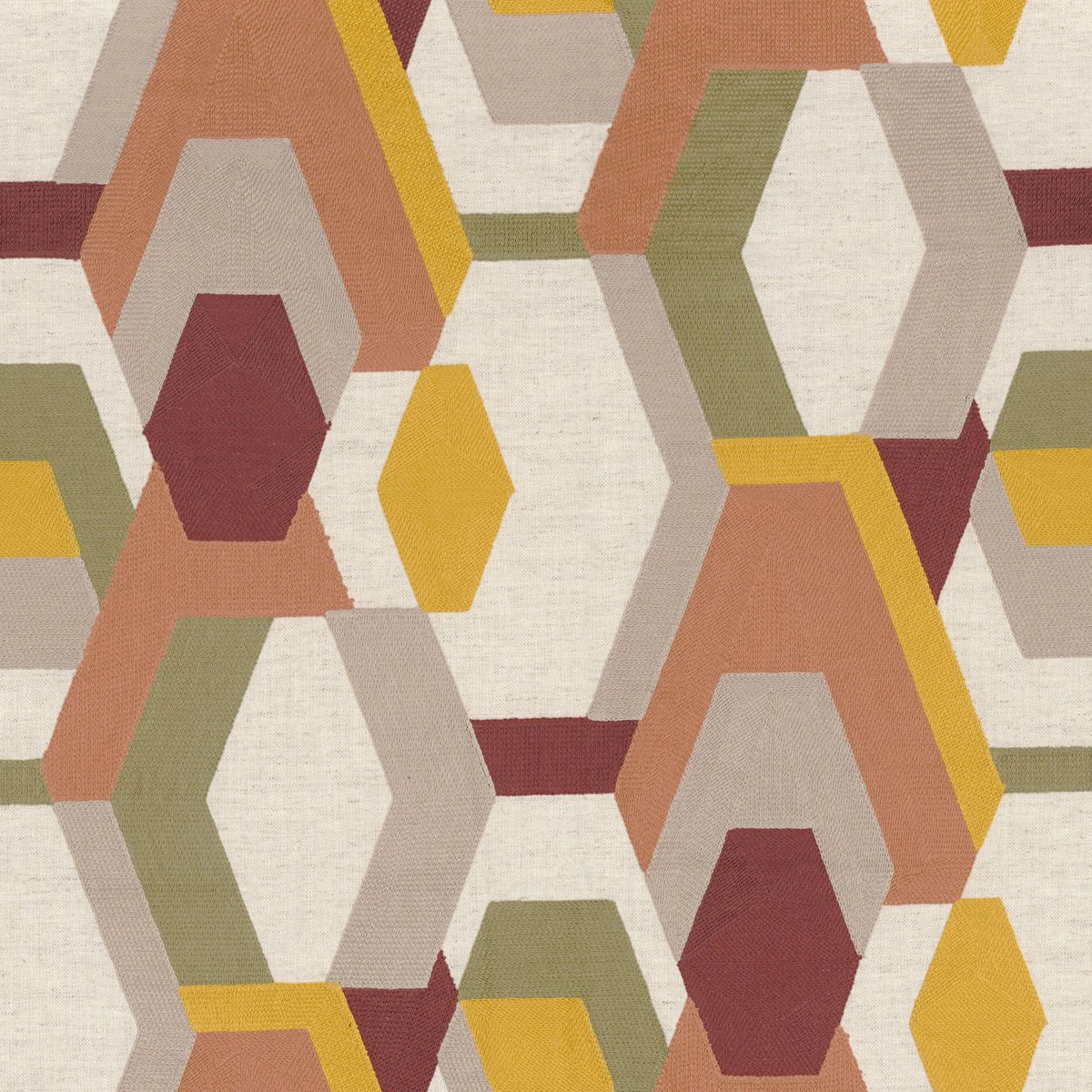 Casamance Decoupage fabric — Moutarde Olive