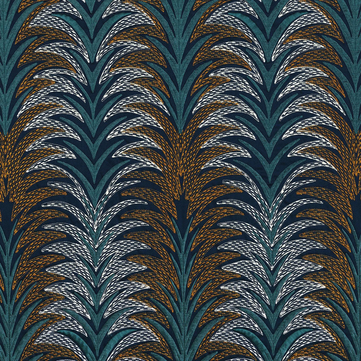 Casamance Belle Etoile fabric — Petrole Mordore