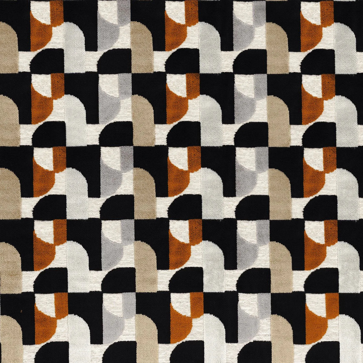 Casamance Marcel fabric — Noir Acajou