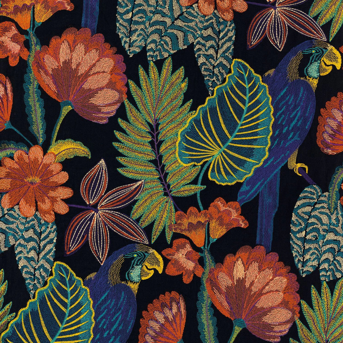 Casamance Arapsodie fabric — Noir De Lune Multico