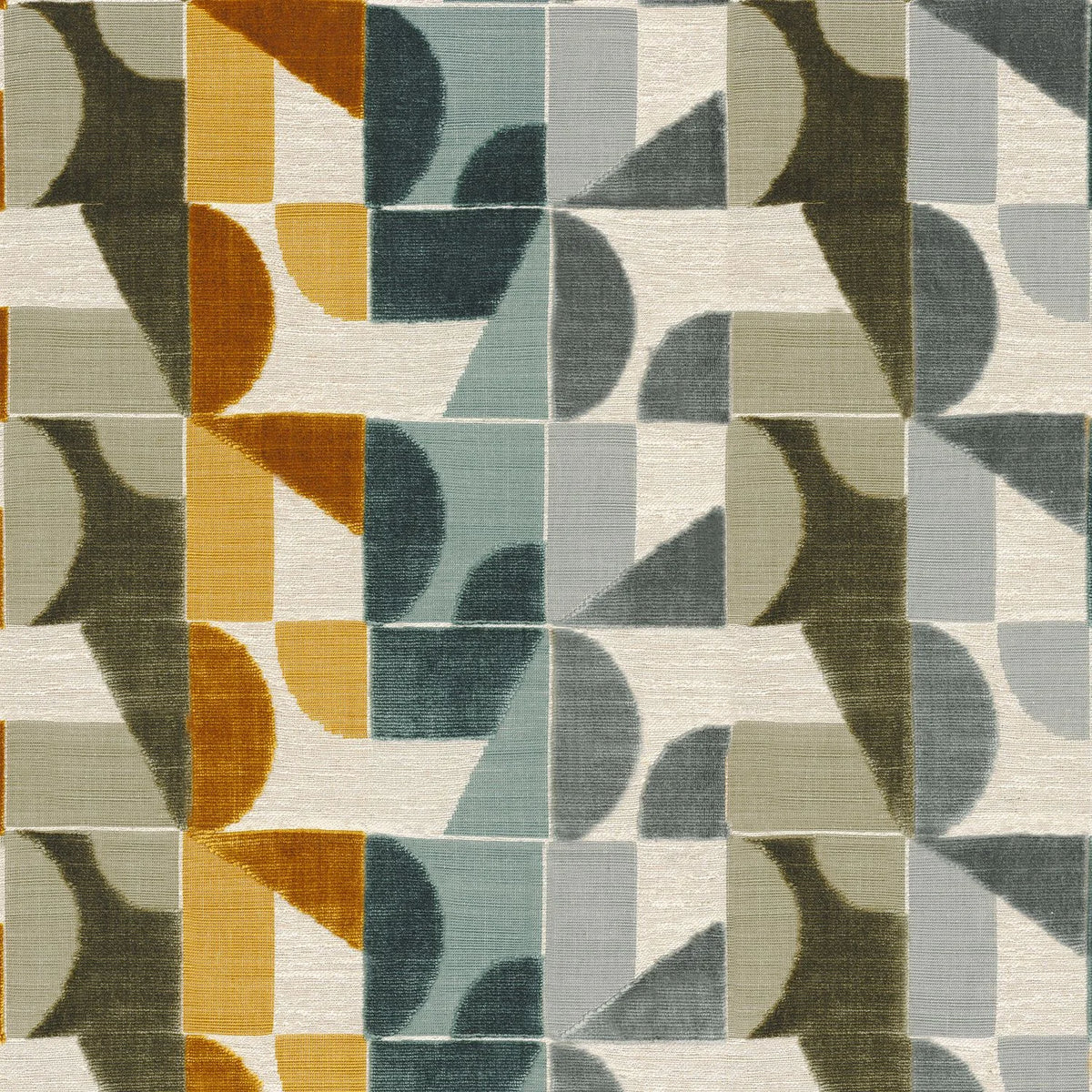 Casamance Djinn fabric — Kaki / Celadon