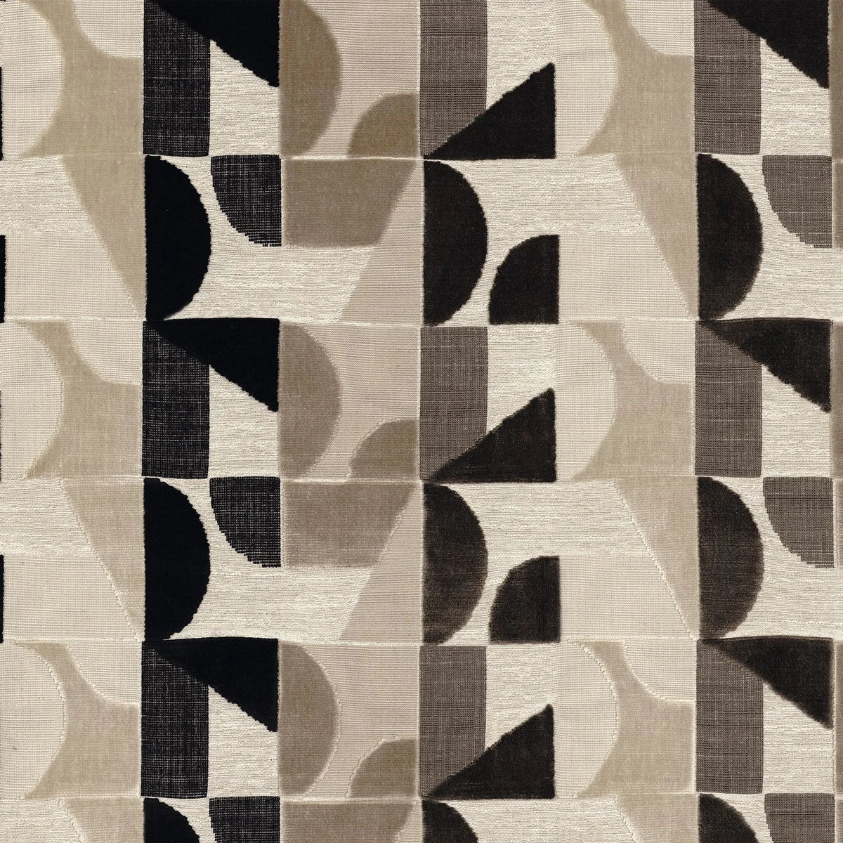 Casamance Djinn fabric — Beige / Noir De Lune
