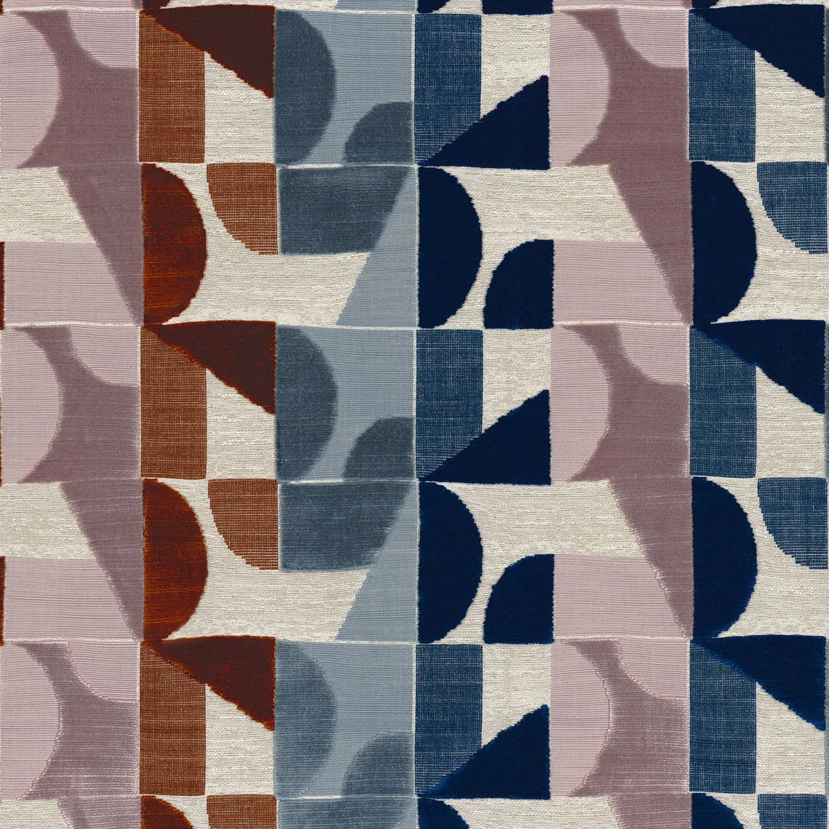 Casamance Djinn fabric — Roux / Marine