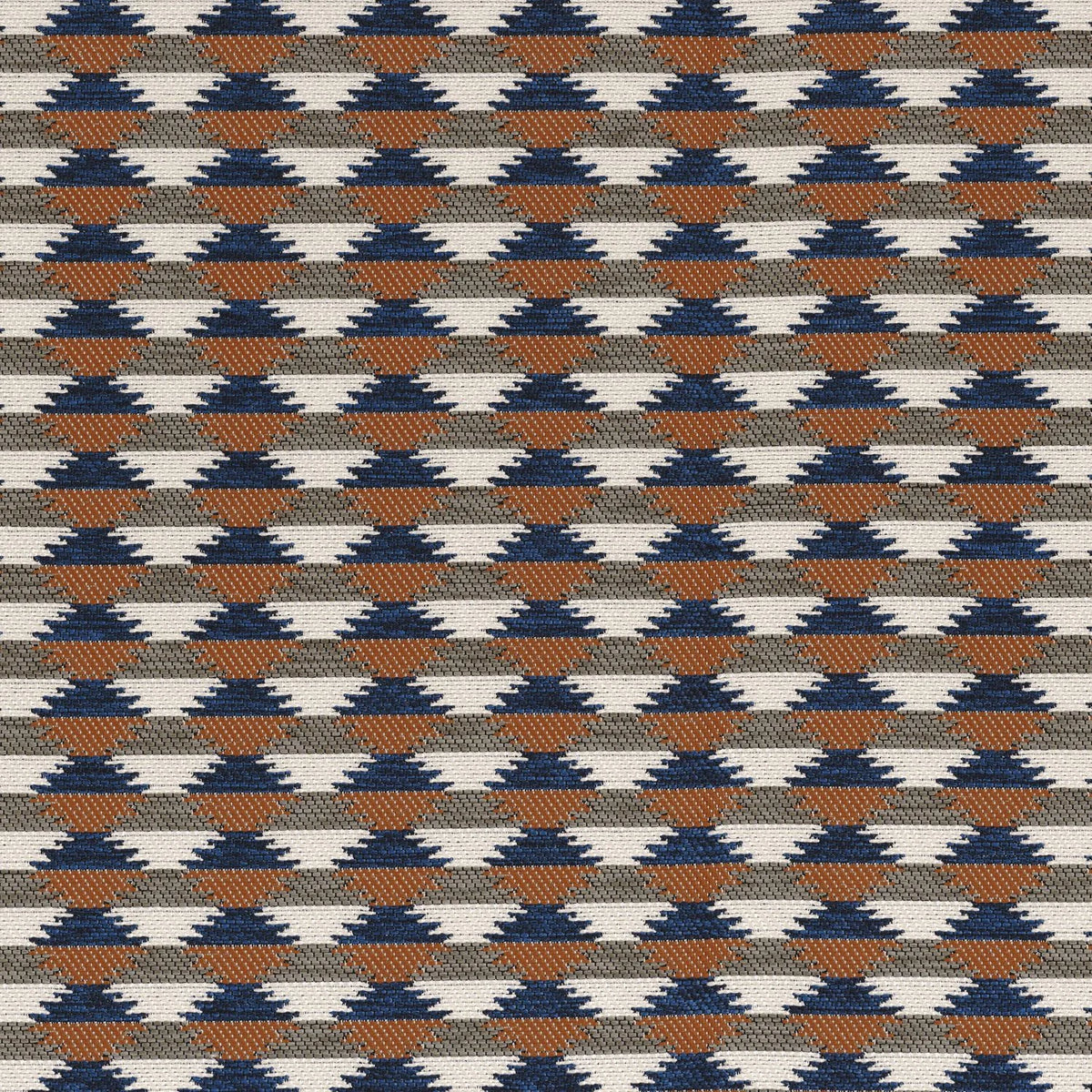 Casamance Moki fabric — Bleu Orange Brule