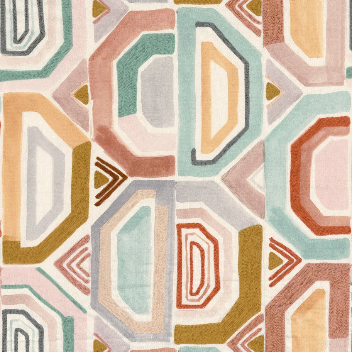 Casamance Mahlangu fabric — Ocre / Nude