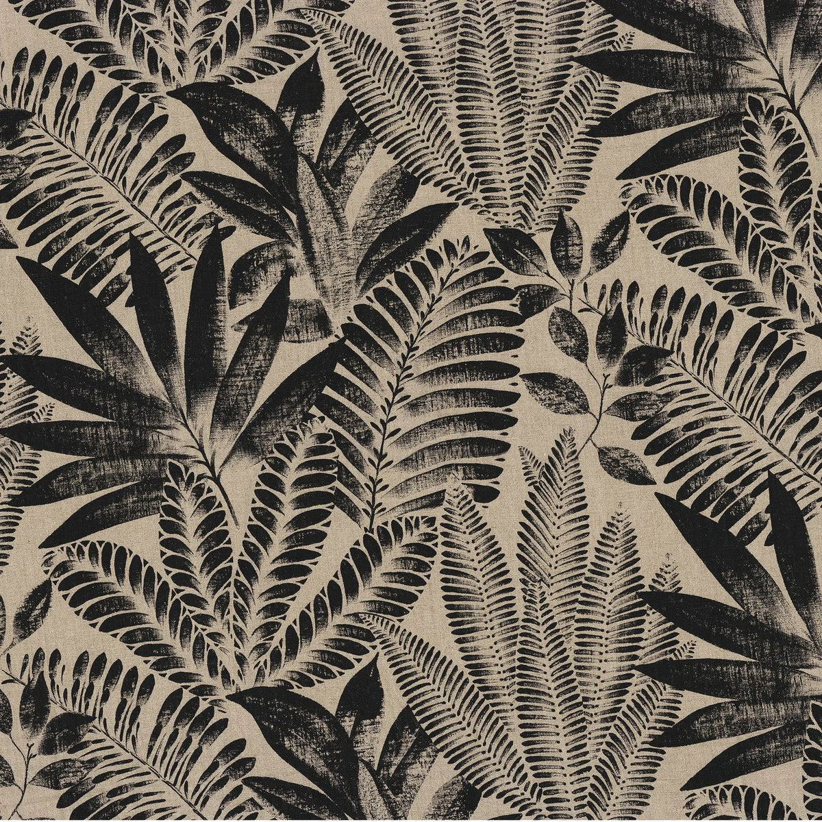 Casamance Kristen Garden fabric — Noir