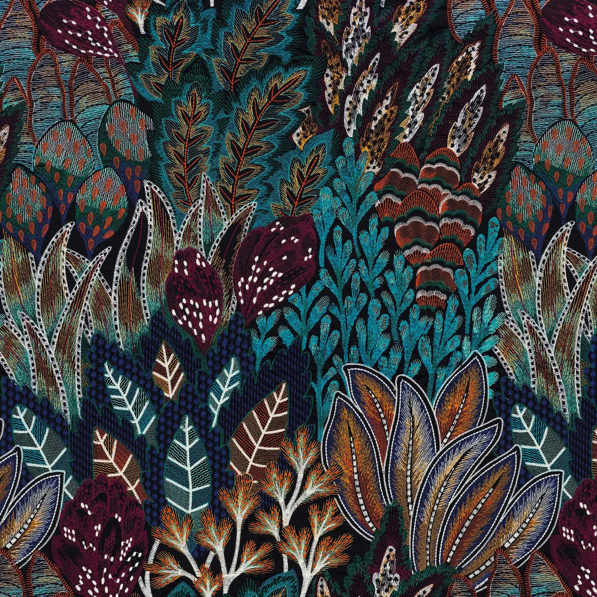 Casamance Salonga fabric — Noir De Lune Marine