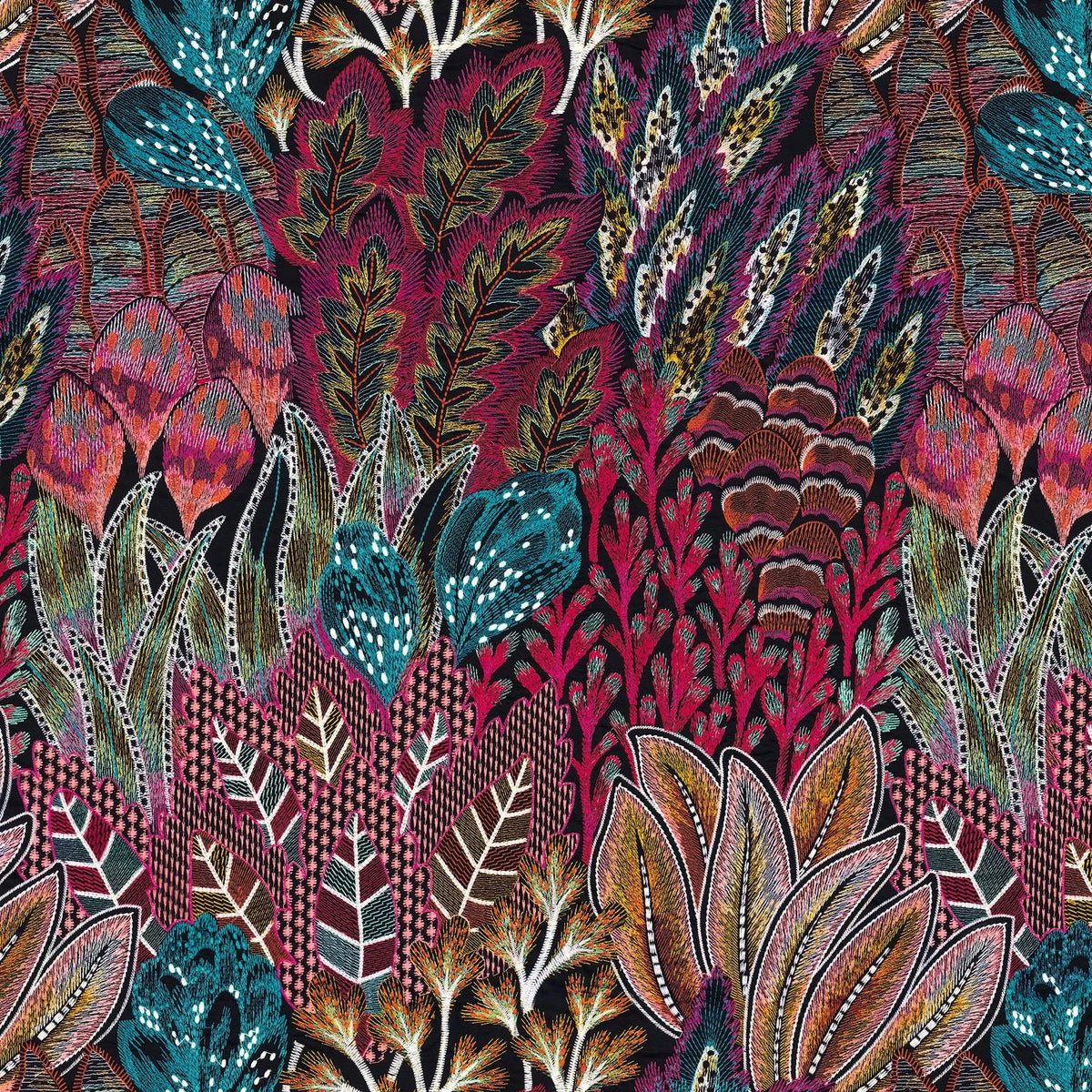 Casamance Salonga fabric — Noir De Lune Blush