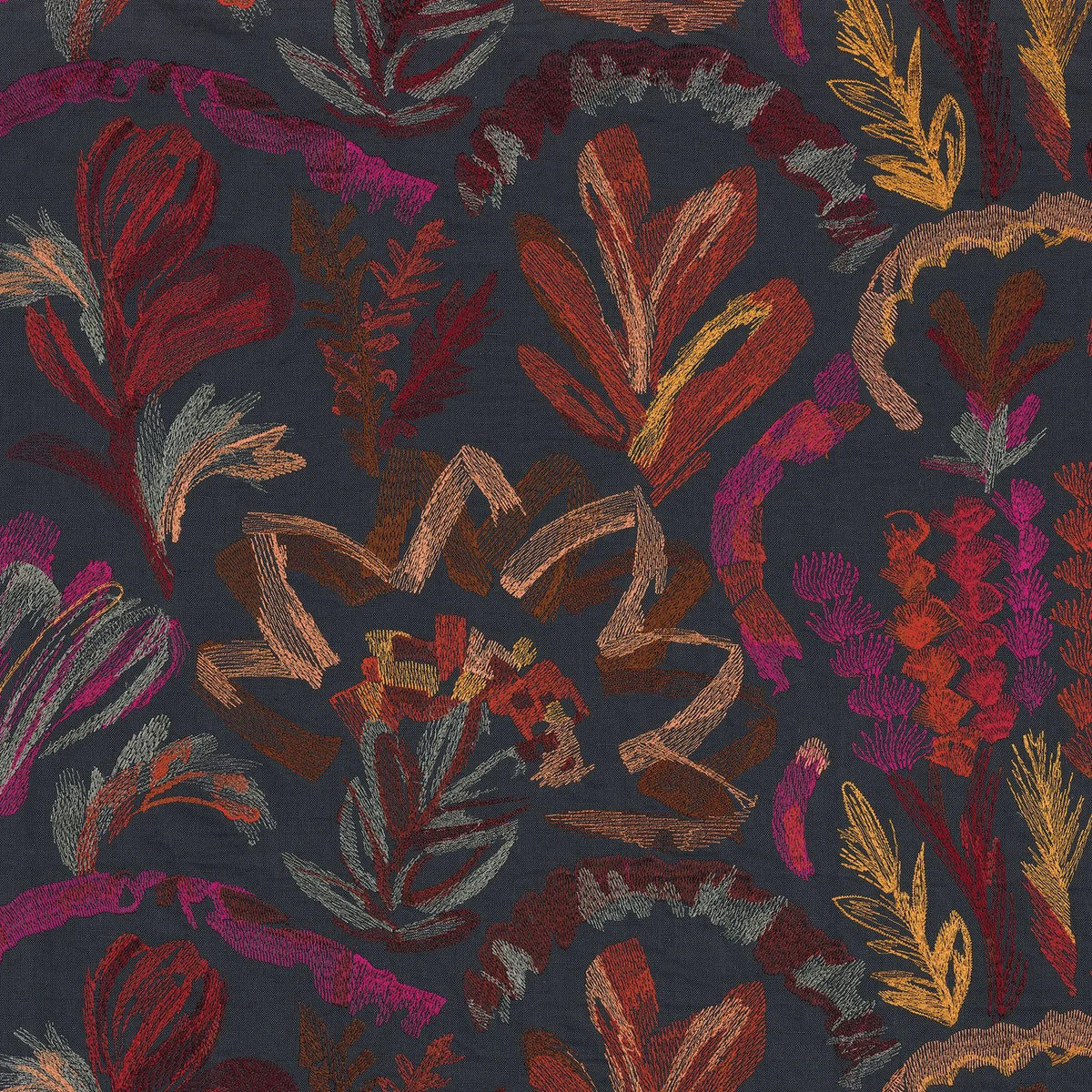 Casamance Kumba fabric — Anthracite Multico