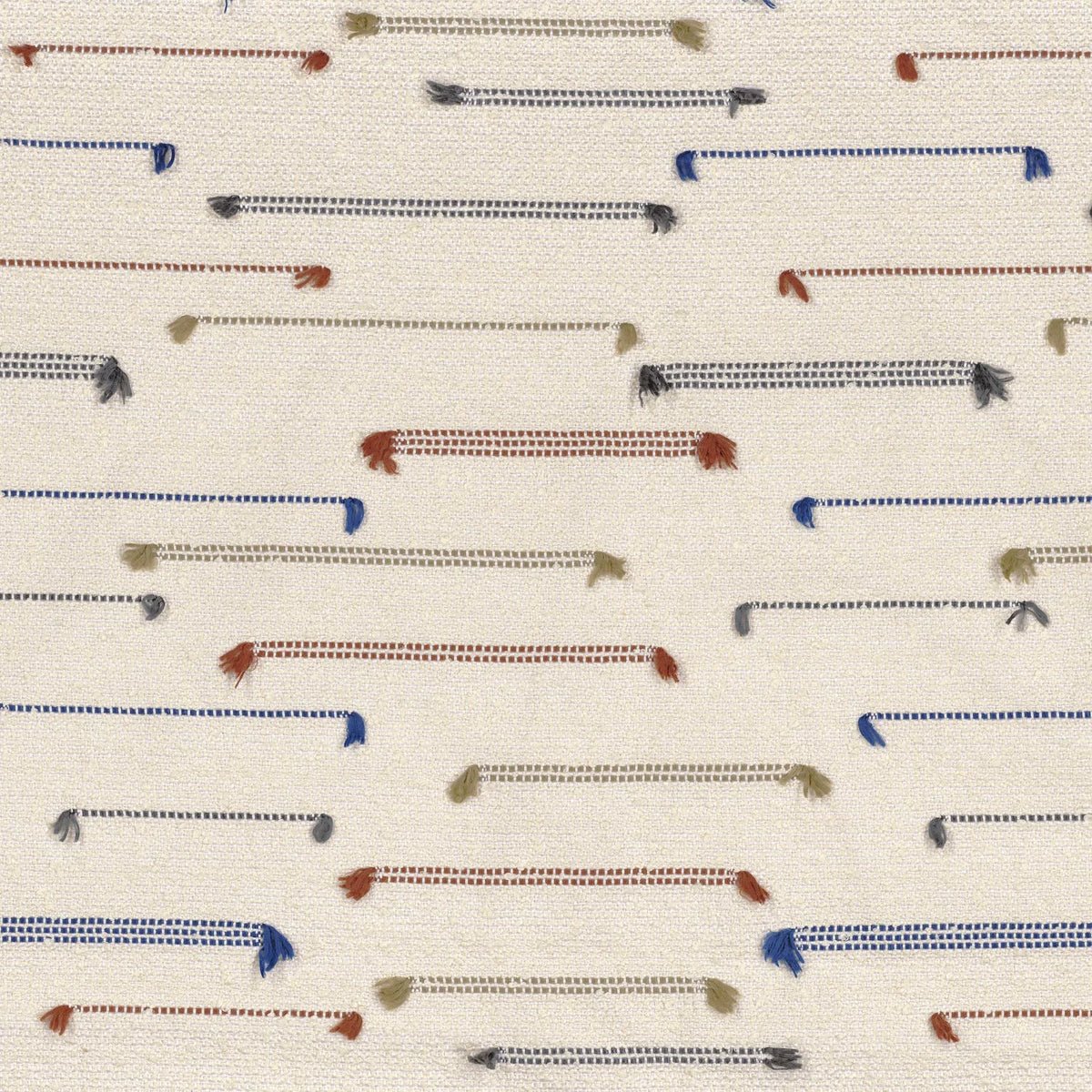 Casamance Yei fabric — Bleu Terracotta