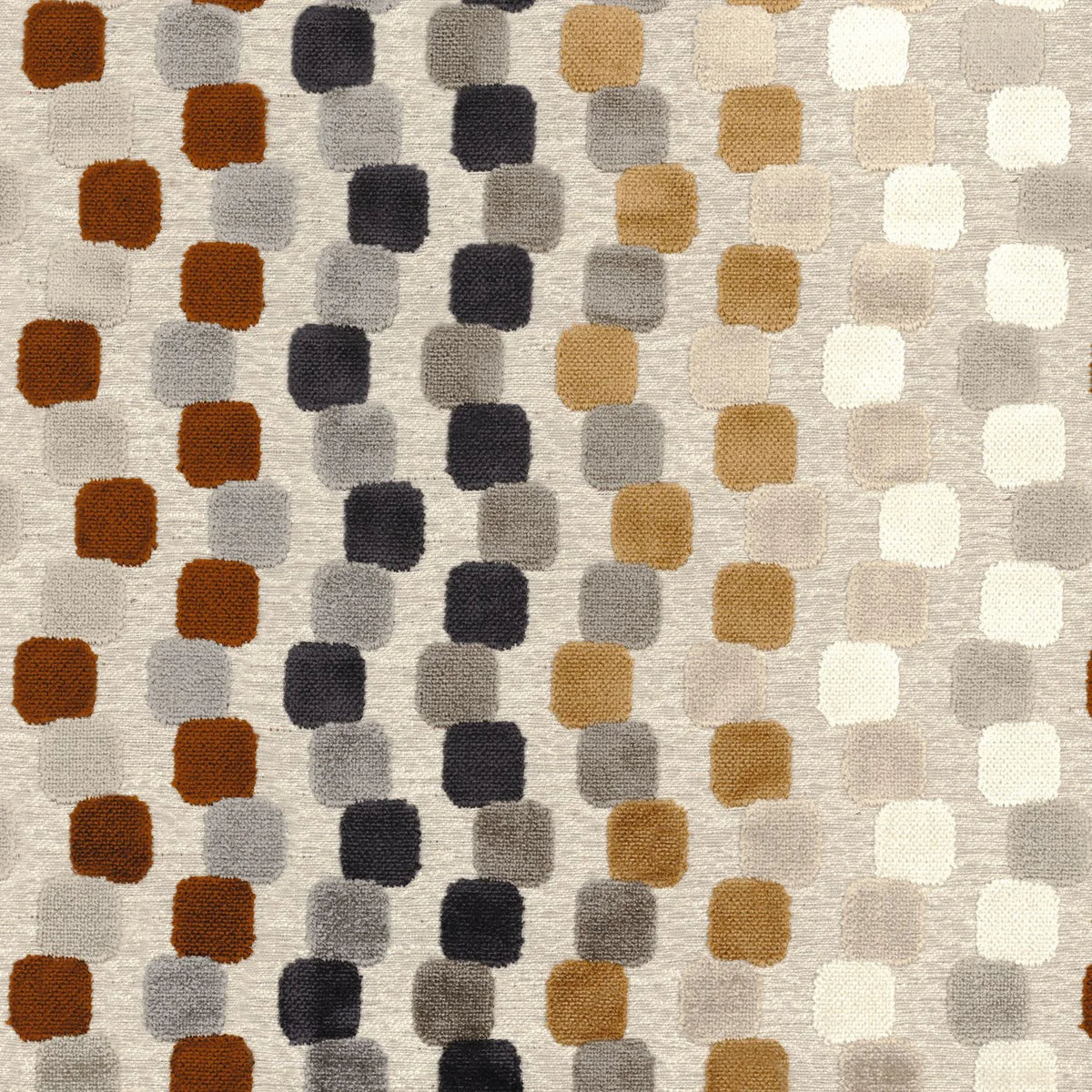 Casamance Orphisme fabric — Noir / Tabac
