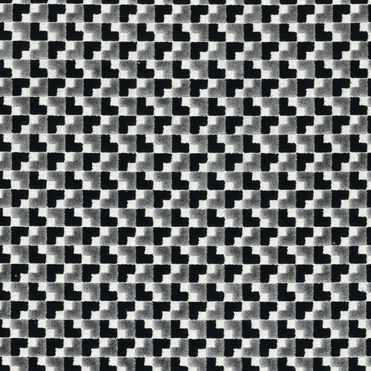 Casamance Baker Street fabric — Gris / Noir De Lune