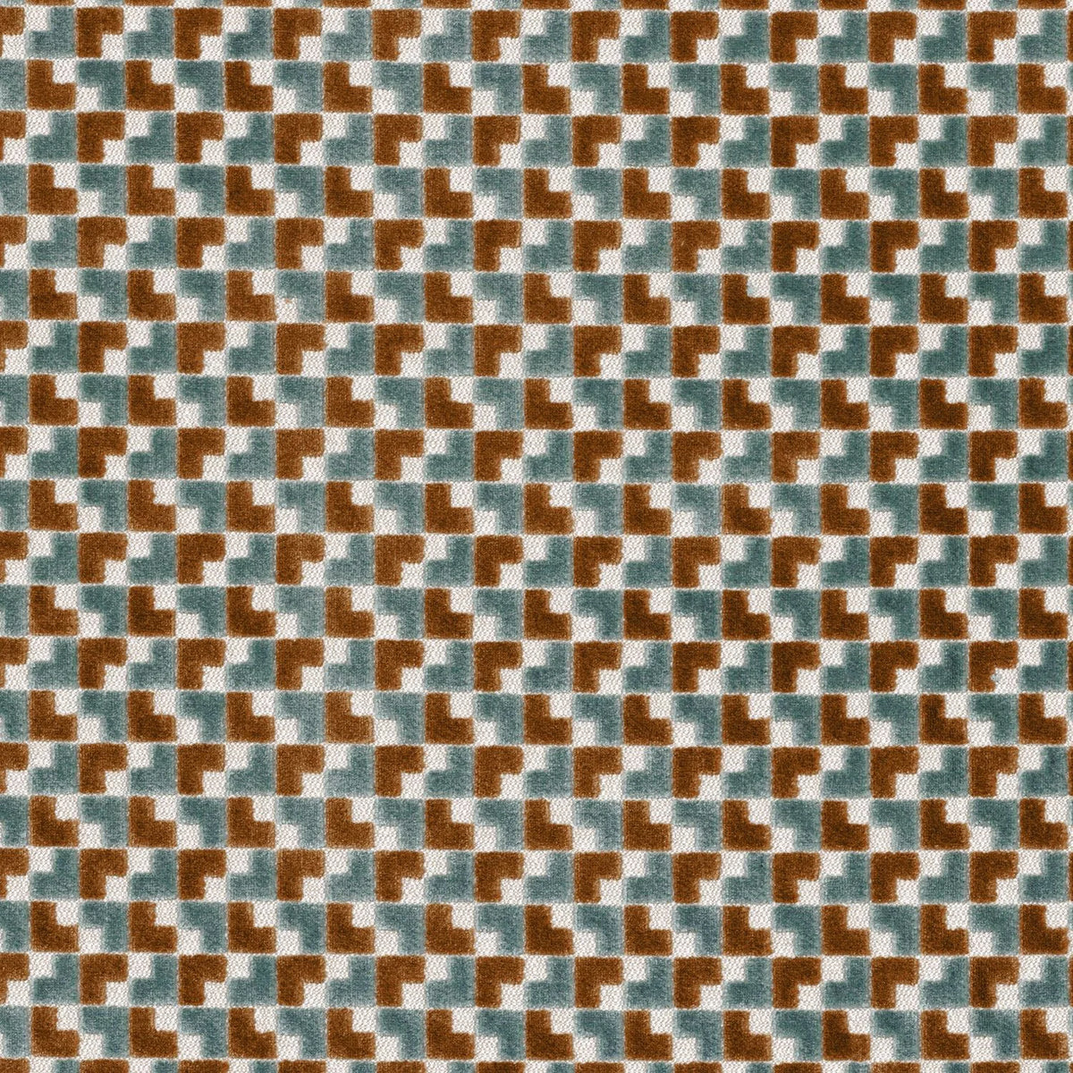 Casamance Baker Street fabric — Celadon / Camel
