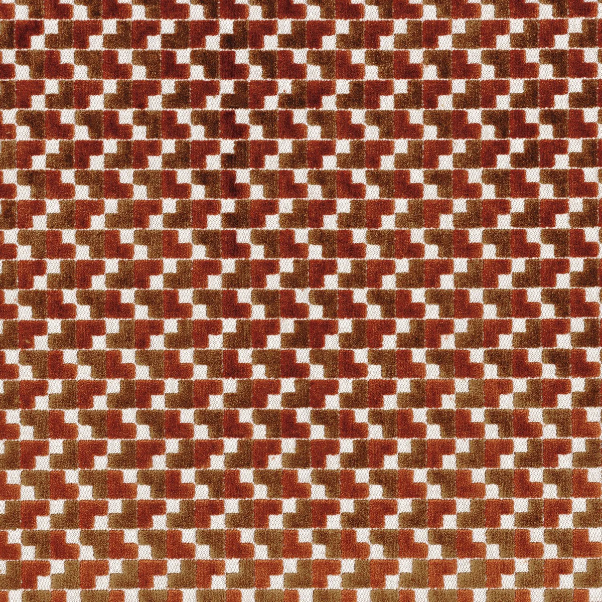 Casamance Baker Street fabric — Orange Brulee / Camel