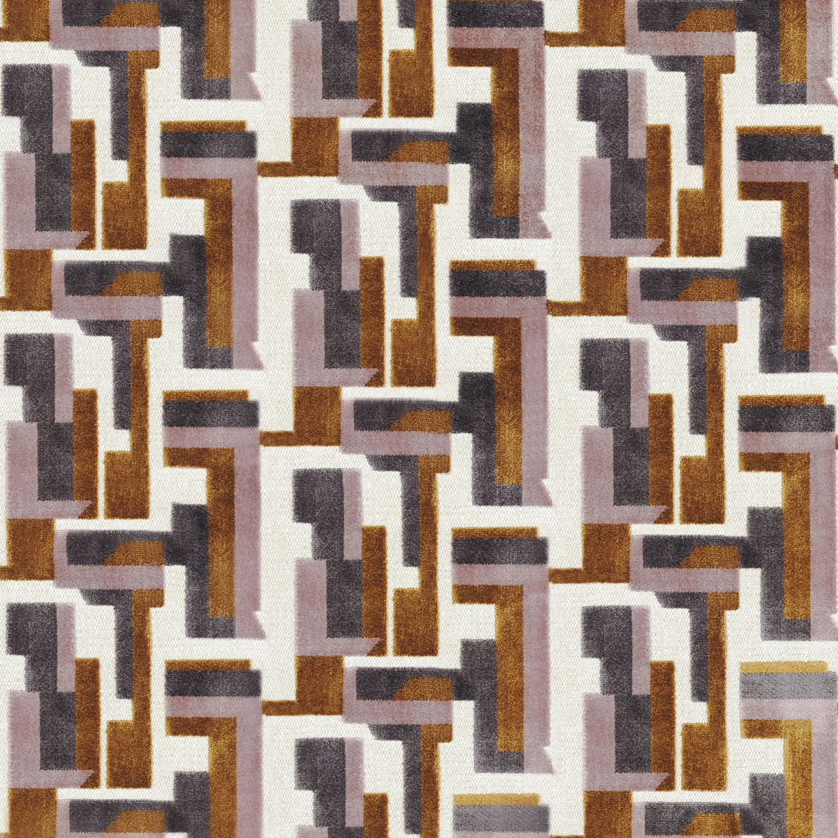 Casamance Bebop fabric — Parme / Anthracite