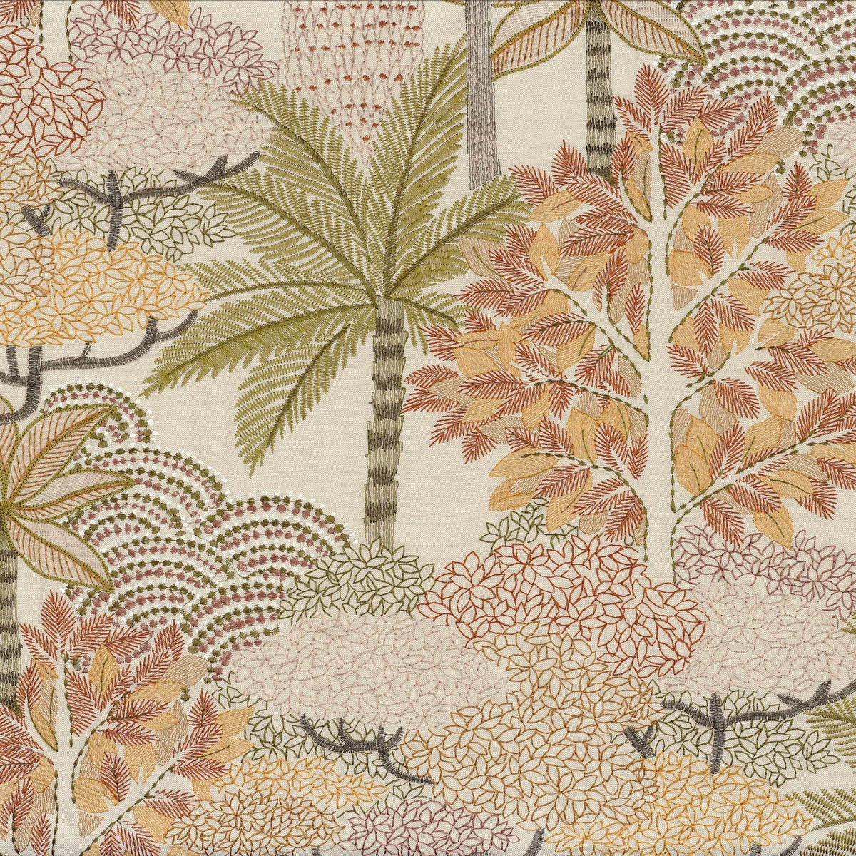 Casamance Voyage Imaginaire fabric — Lin / Olive