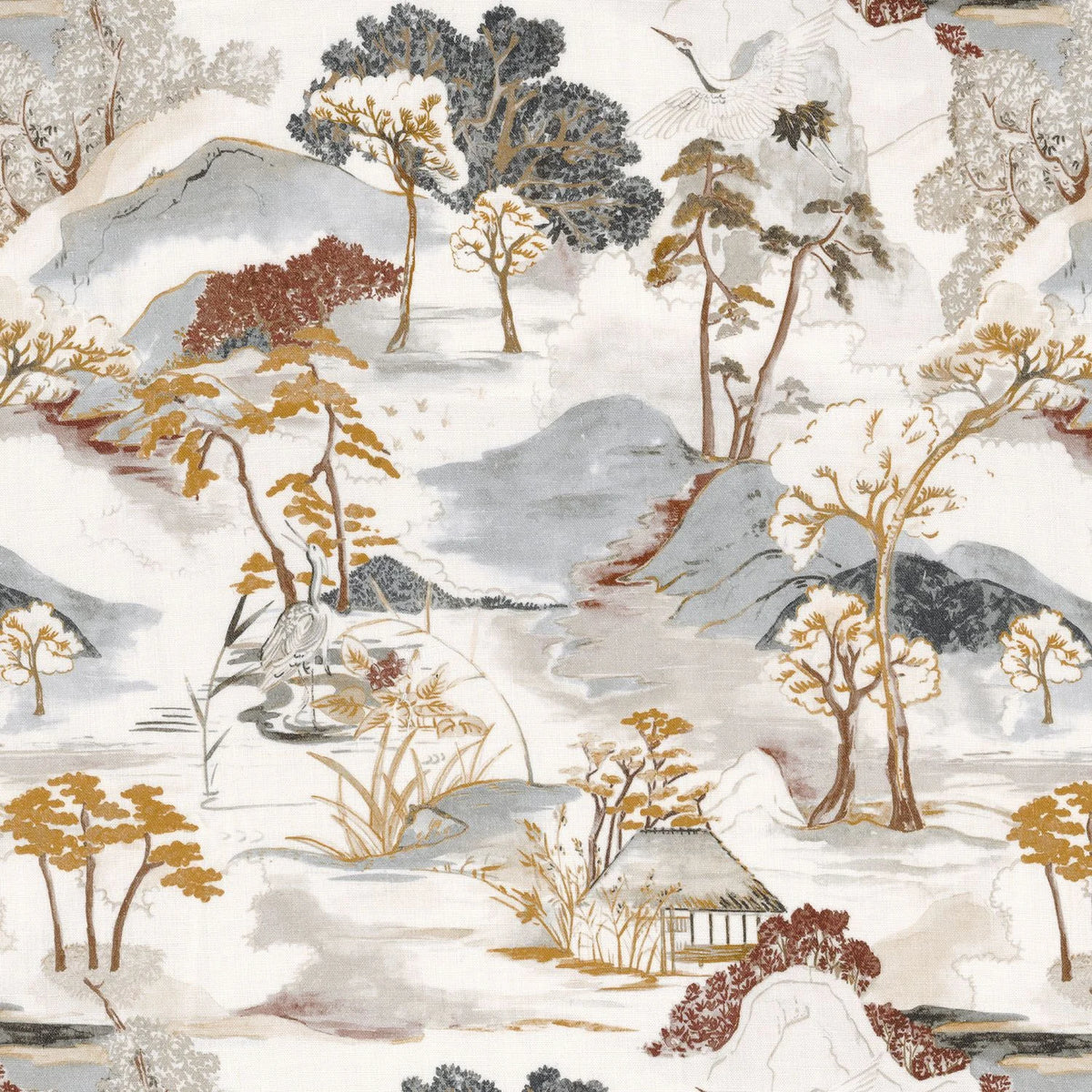 Casamance Matsu Lin fabric — Pierre Bleue Bordeaux