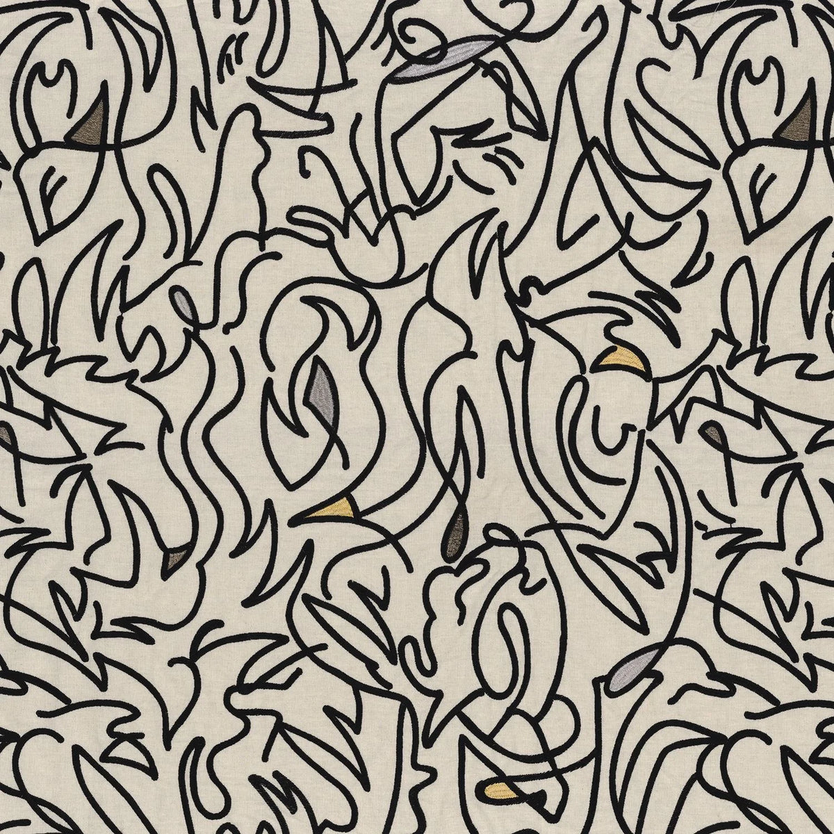 Casamance Anamorphose fabric — Noir