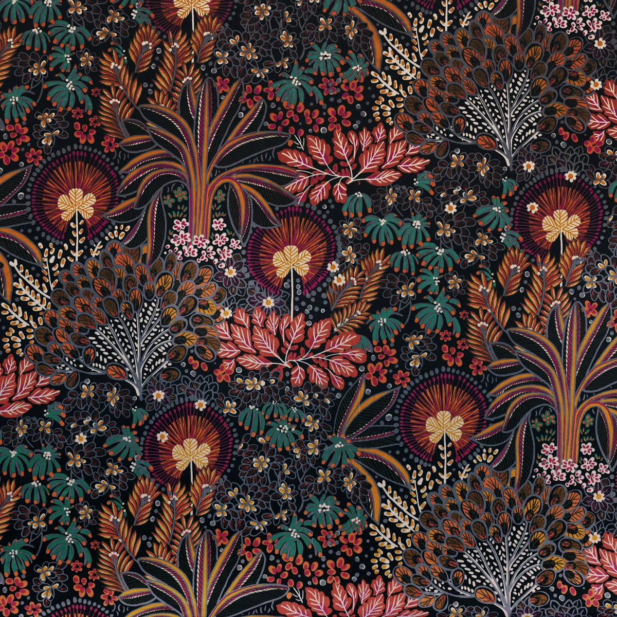 Casamance Opium fabric — Pourpre / Pétrole