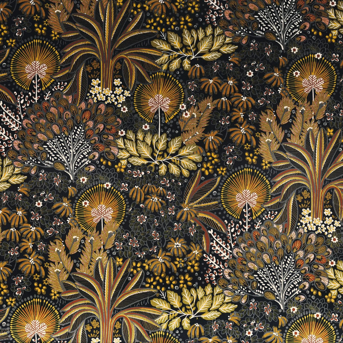 Casamance Opium fabric — Olive / Mimosa