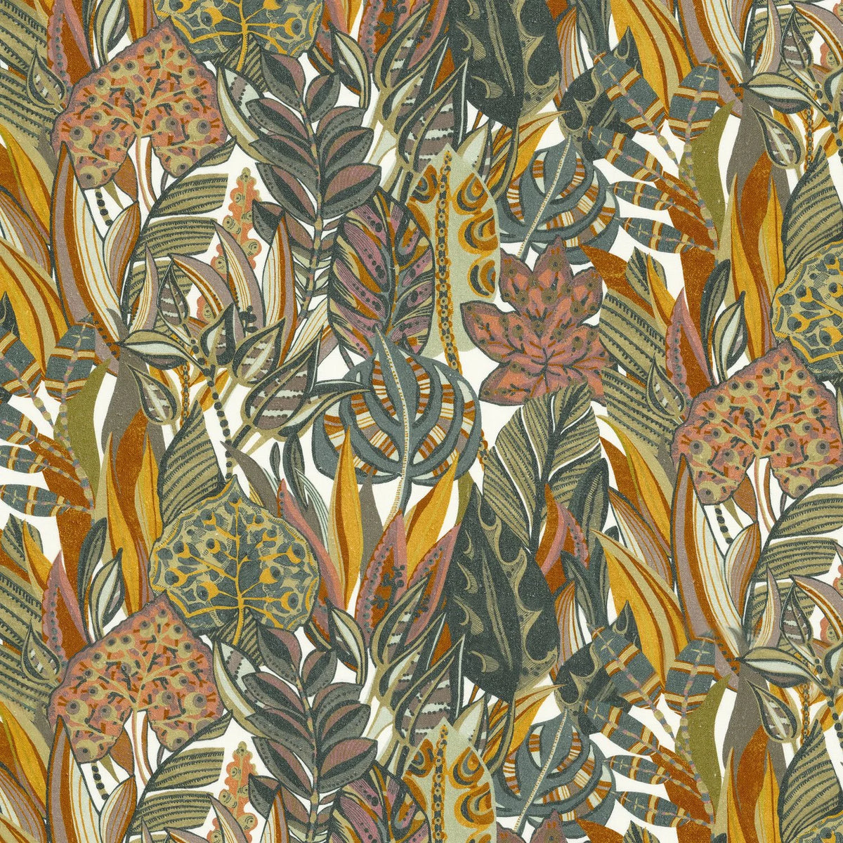 Casamance Valombreuse fabric — Moutarde / Kaki