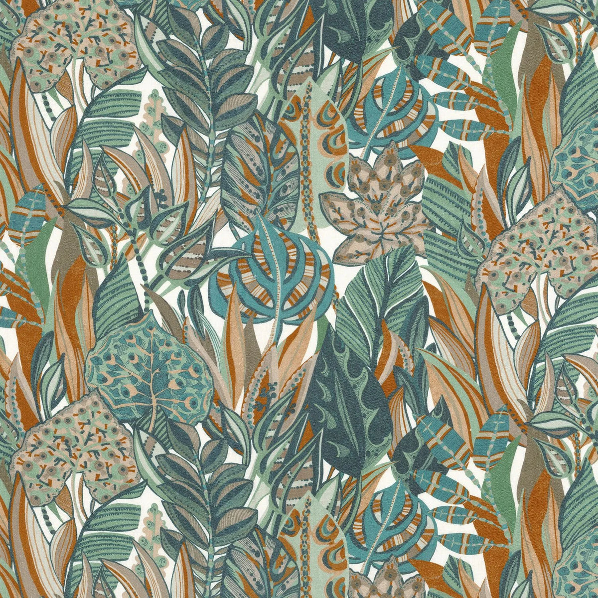 Casamance Valombreuse fabric — Émeraude / Topaze