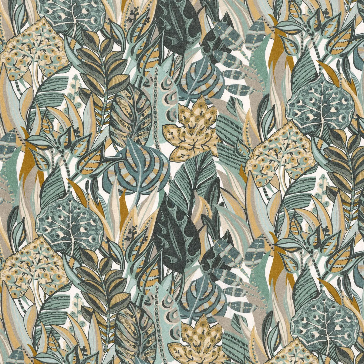 Casamance Valombreuse fabric — Ambre / Orage