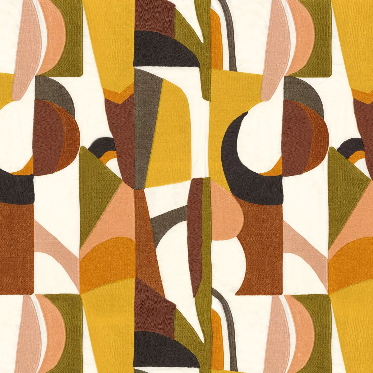 Casamance Fascination fabric — Olive / Mimosa
