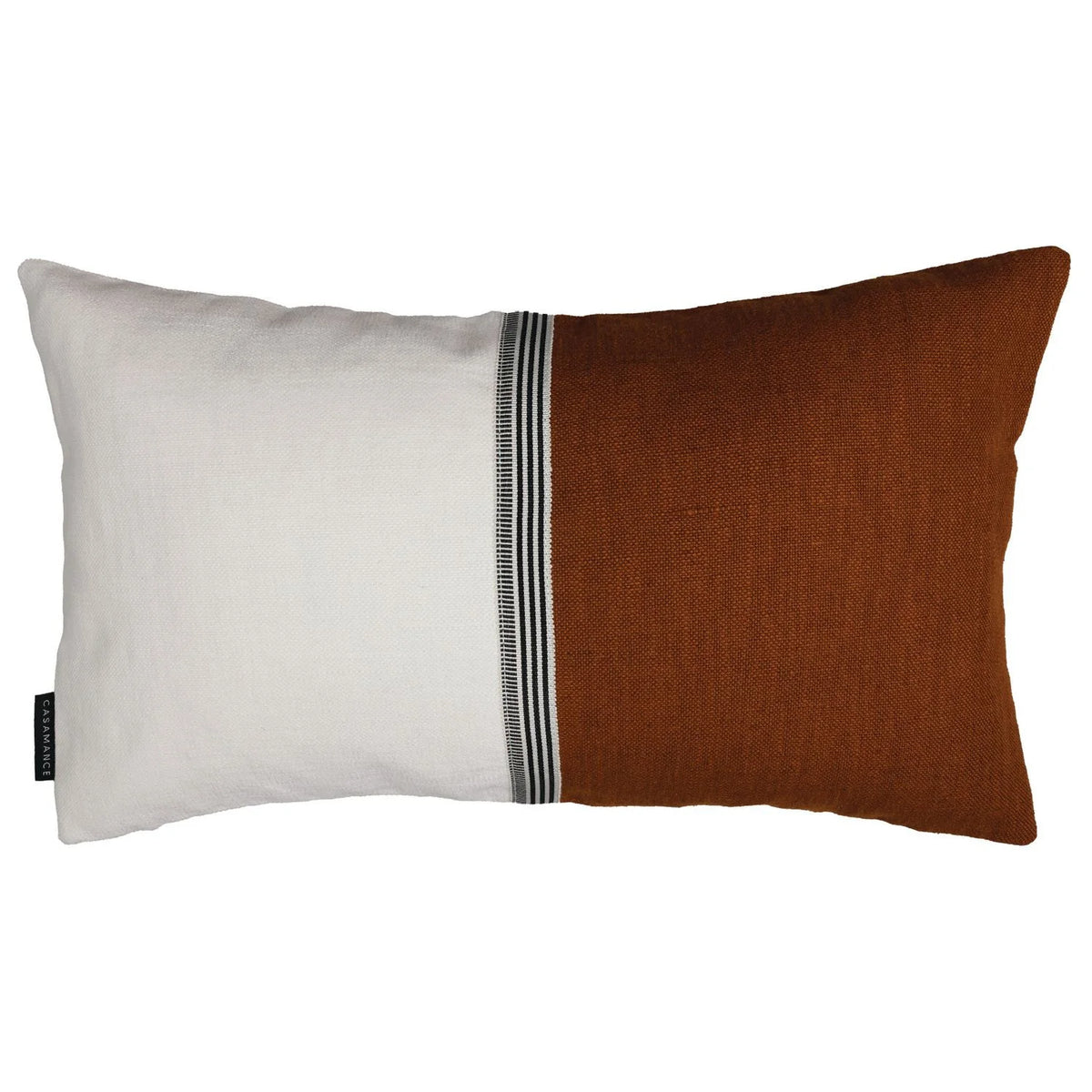 Casamance Rime cushion cover — Nacre Terre De Sienne