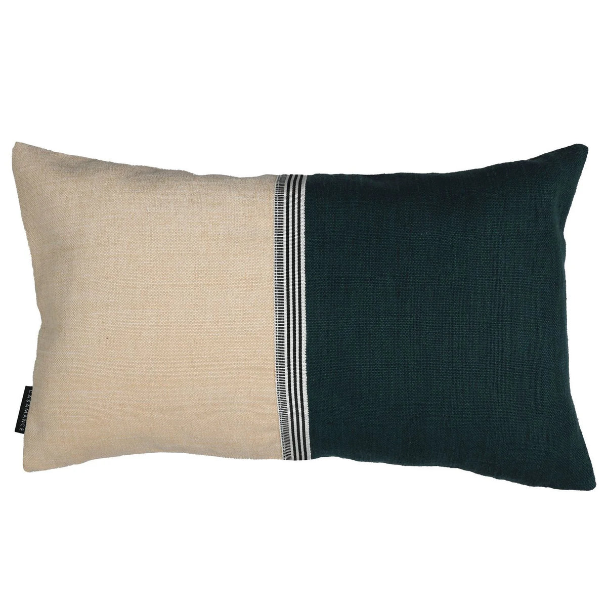 Casamance Rime cushion cover — Praline Bleu Canard