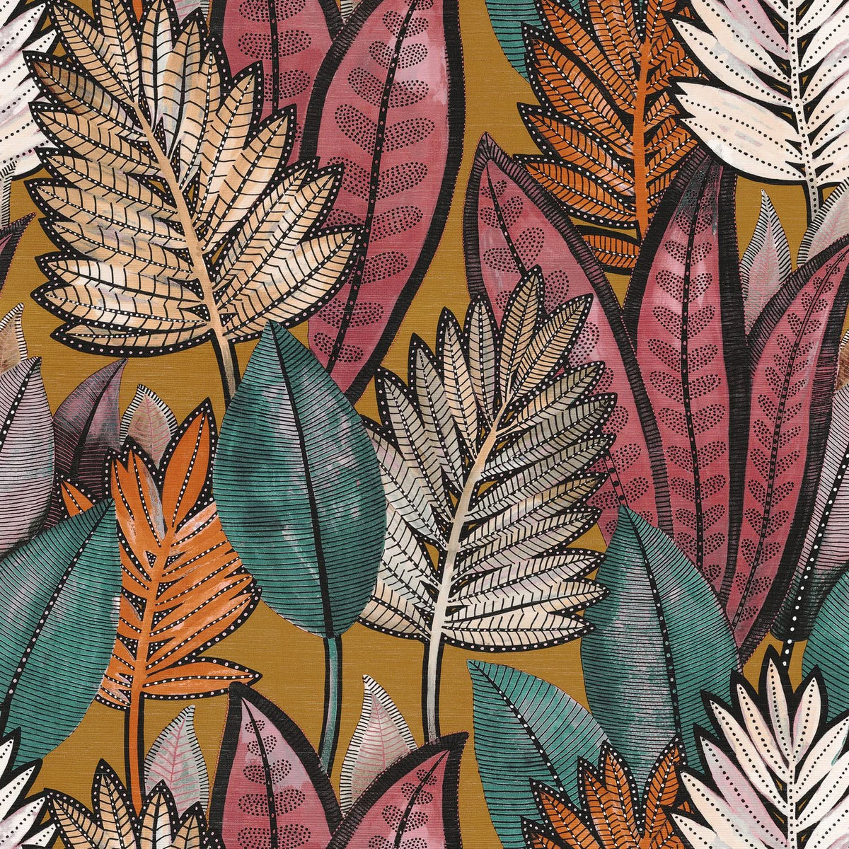 Casamance Sabal wallpaper — Safran
