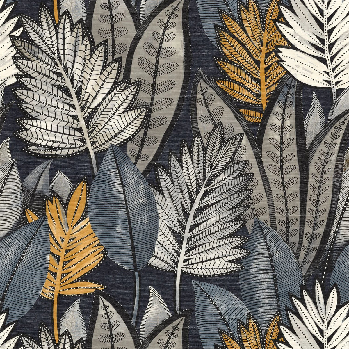 Casamance Sabal wallpaper — Encre/Ocre