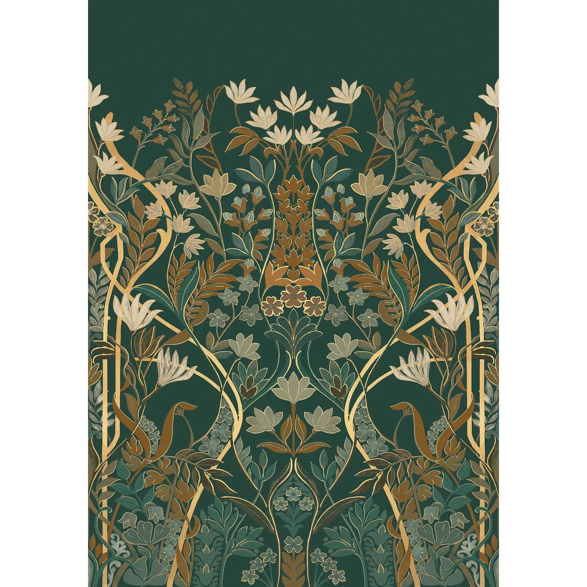 Casamance Salon Des Miroirs wallpanel — Pétrole/Doré