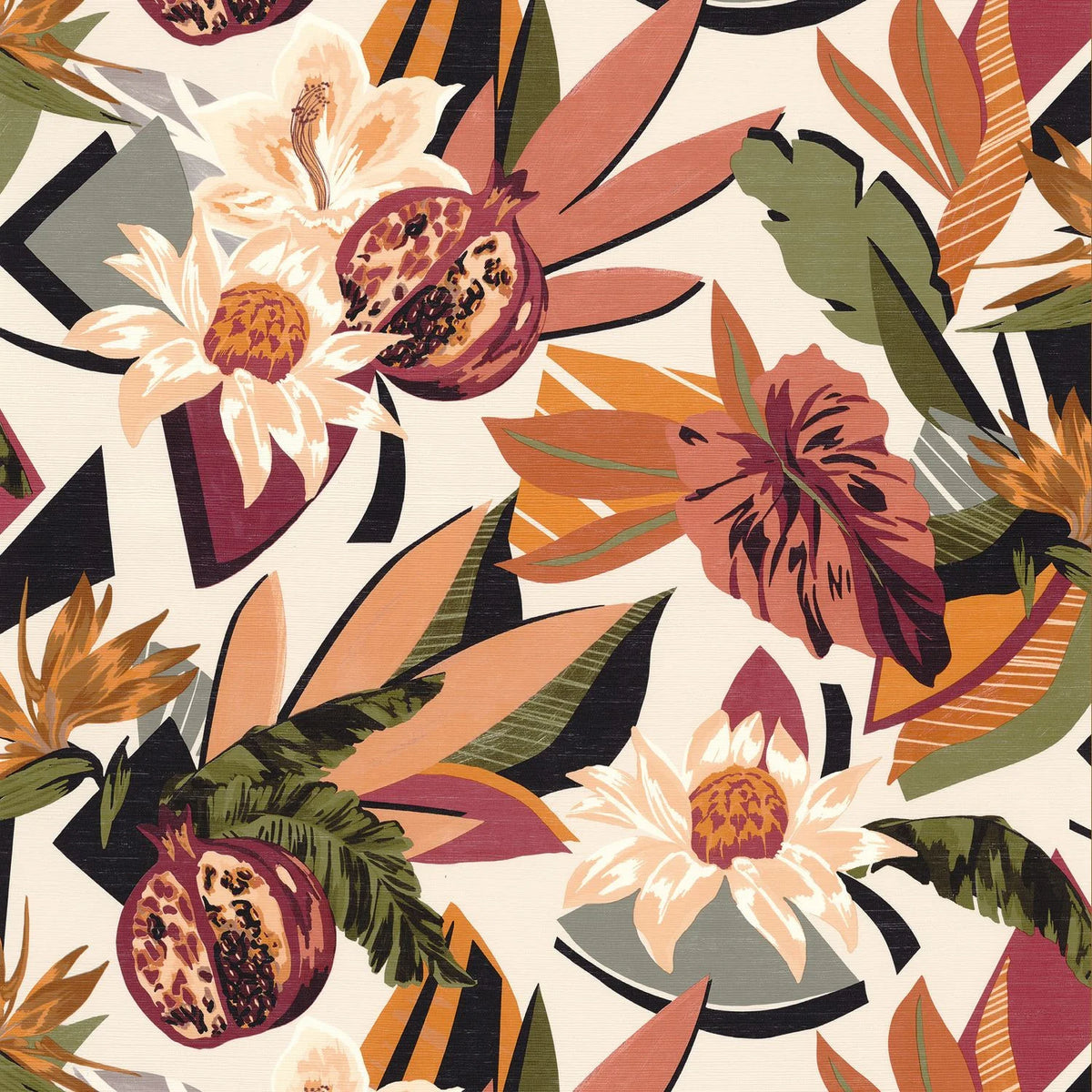 Casamance Salvador wallpaper — Grege/Corail